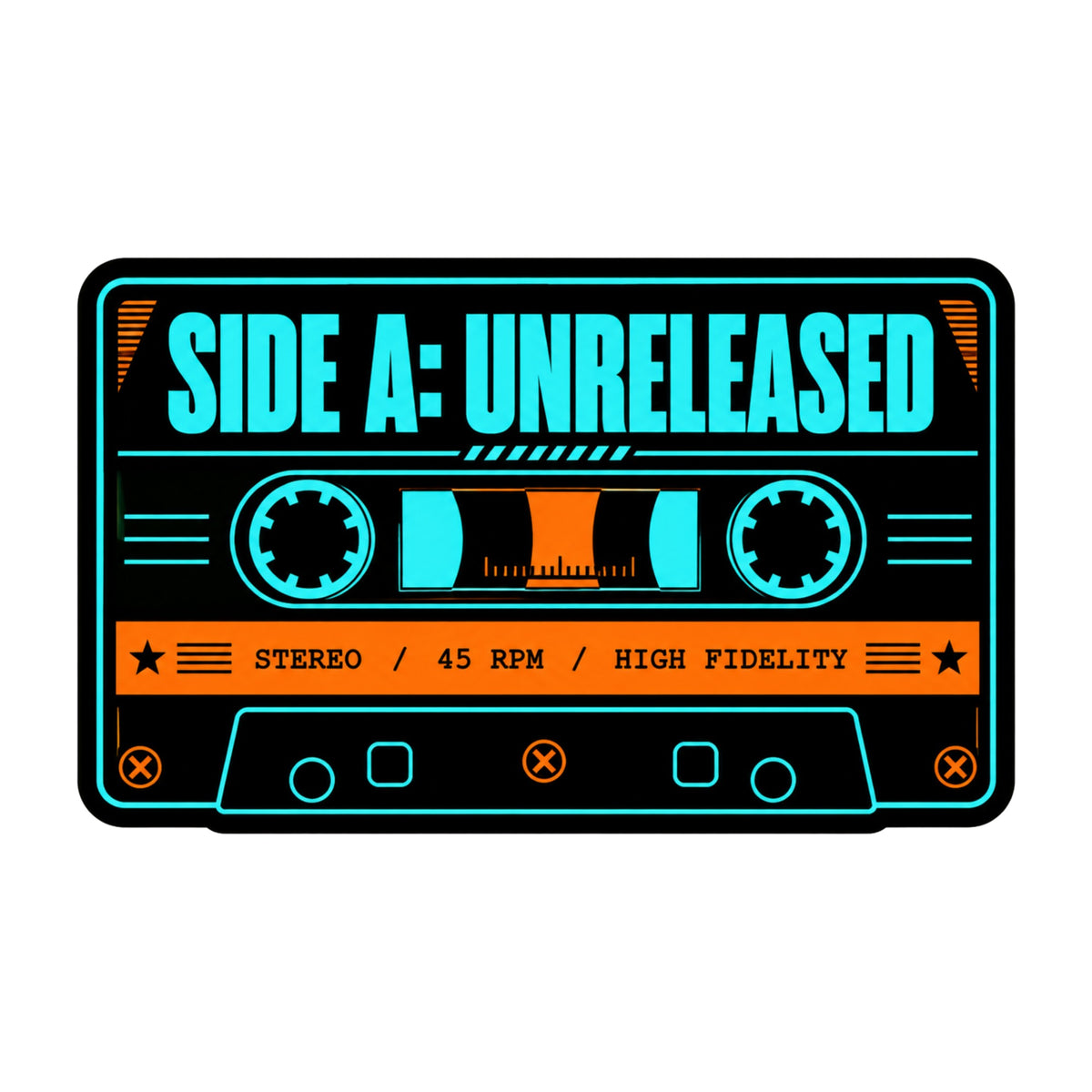Side A Unreleased Cassette Tape T-Shirt Retro 80s Music Gift