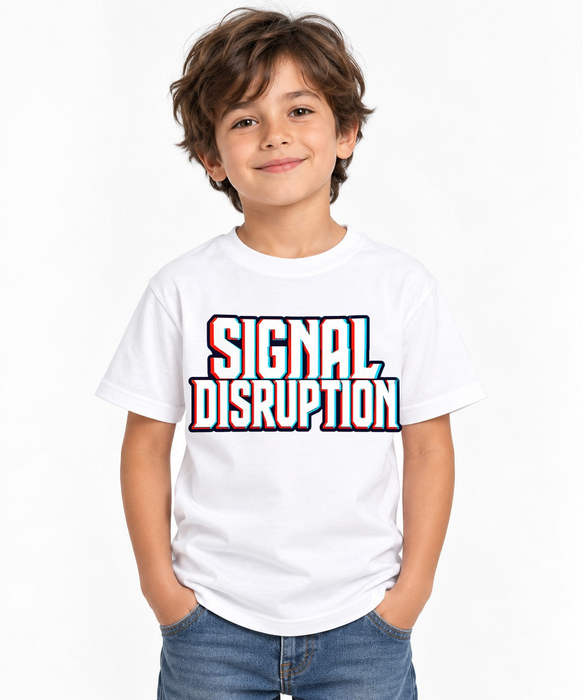 Signal Disruption Anaglyph - White