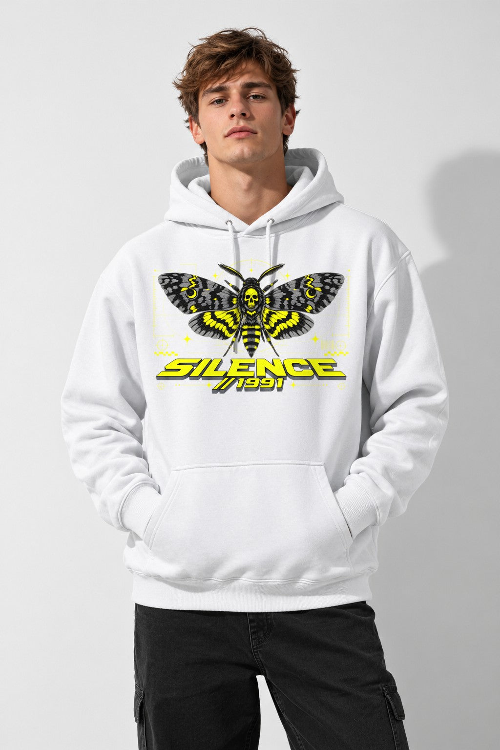 Silence Death's Head Moth - White