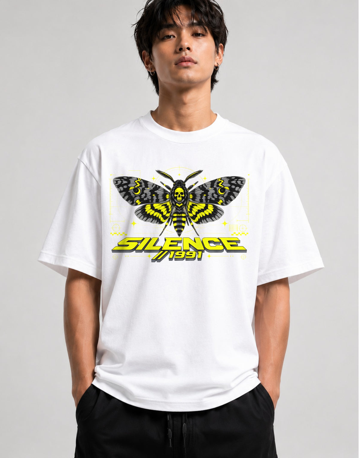 Silence Death's Head Moth - White