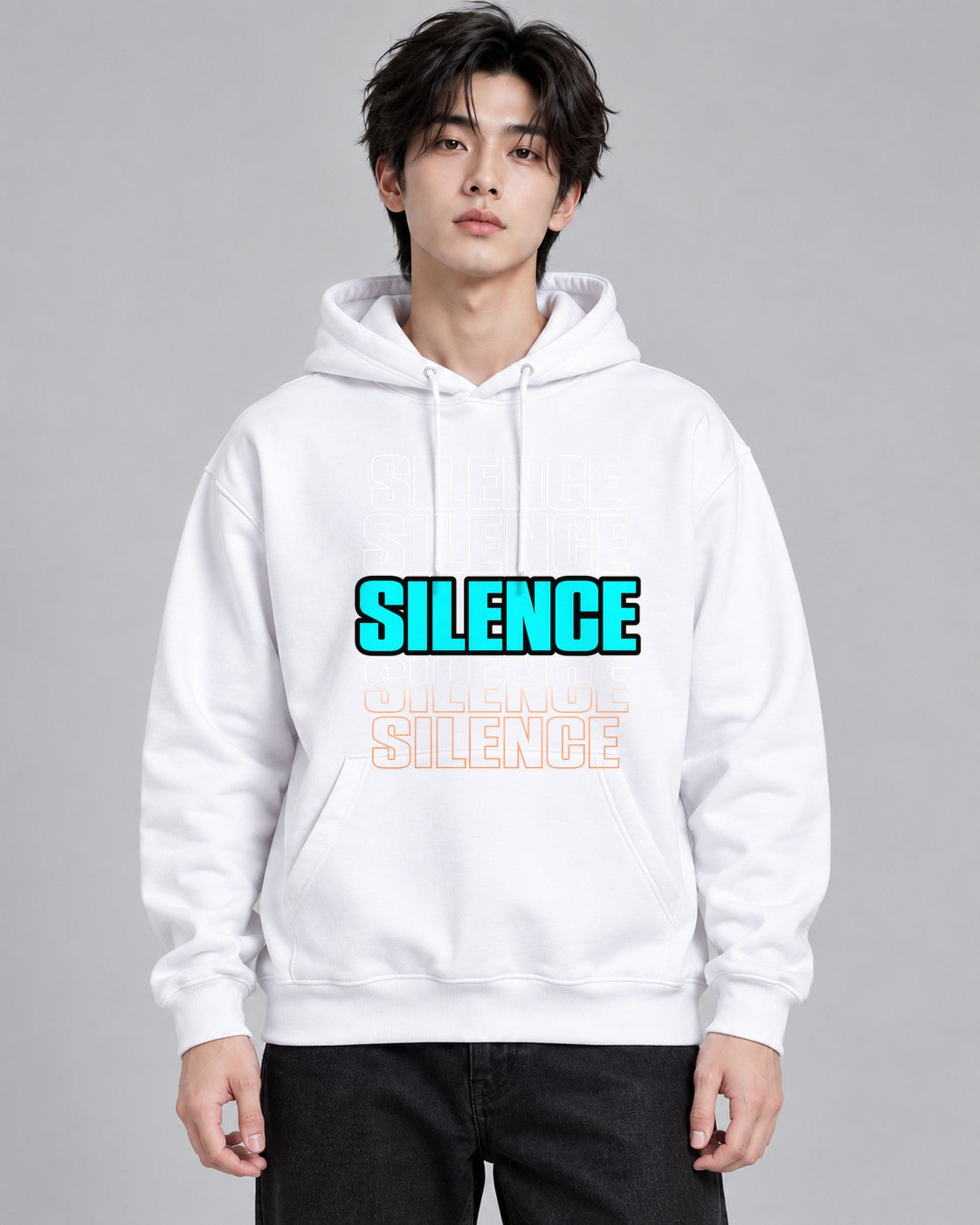 Silence Repeated Aesthetic Retro Cyb - White