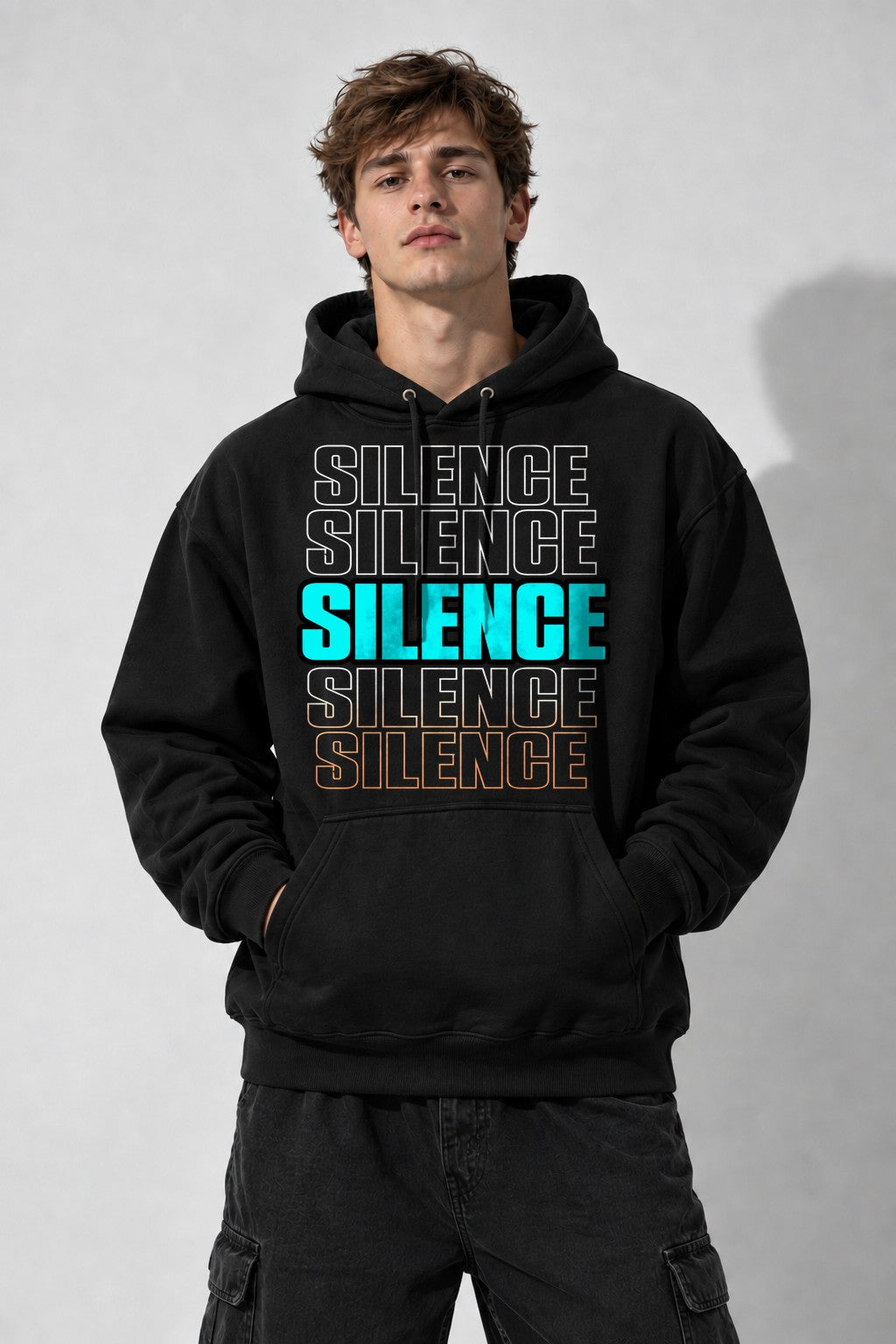 Silence Typography - Black