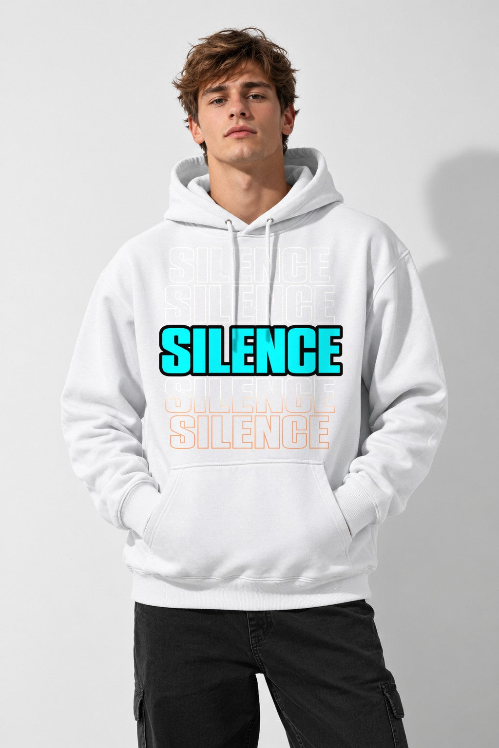 Silence Typography - White