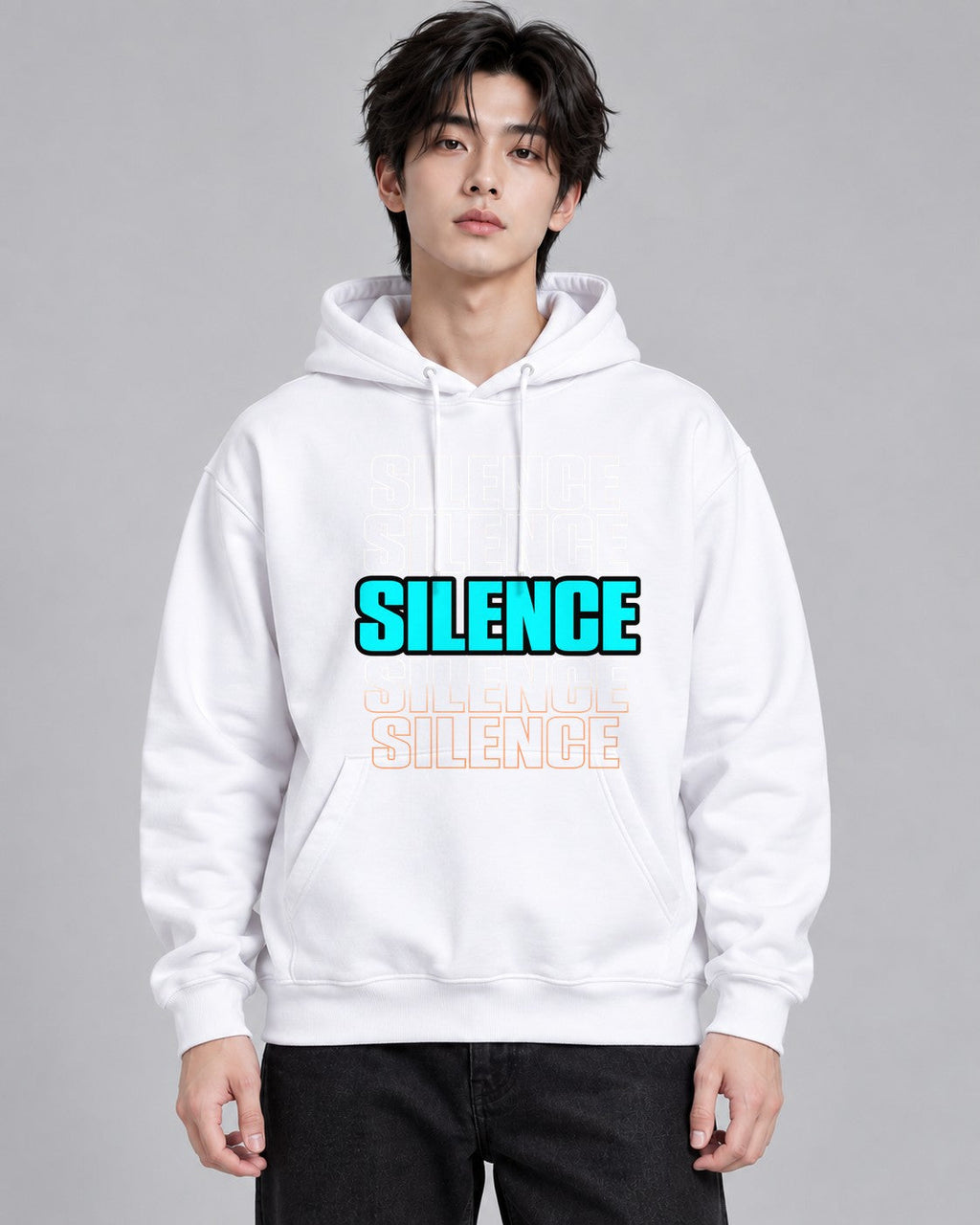 Silence Typography - White