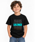 Silence Typography Graphic Tee - Bold Streetwear Statement Design - Black