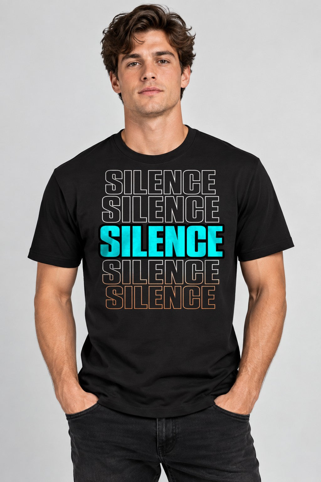 Silence Typography - Black