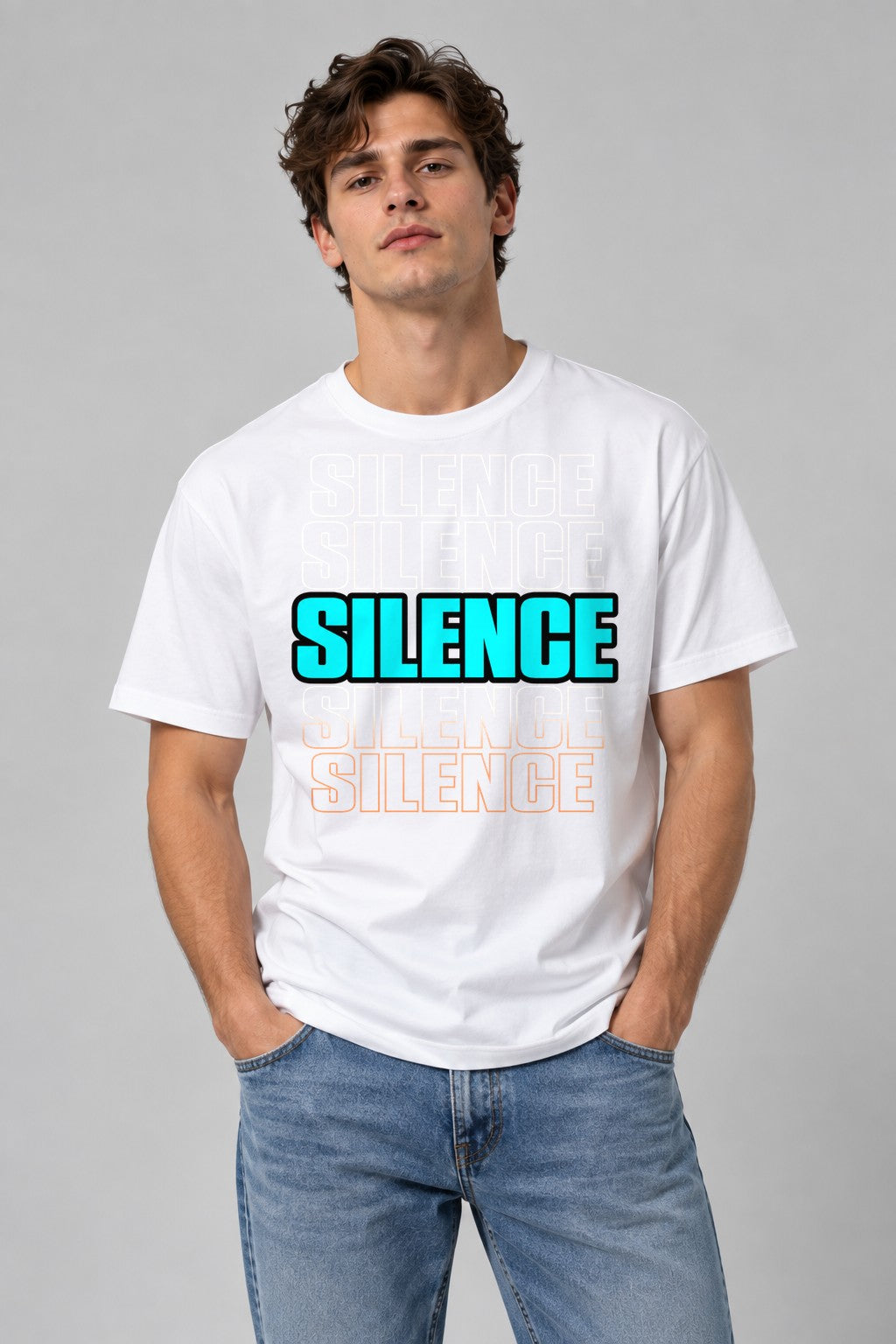 Silence Typography - White