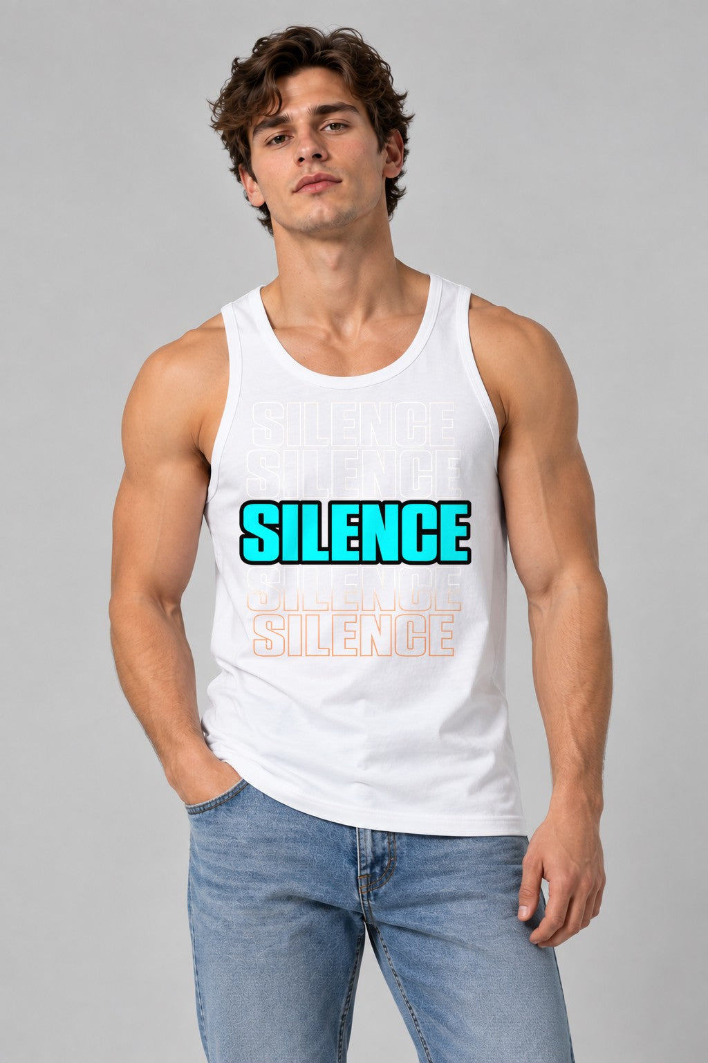 Silence Typography - White