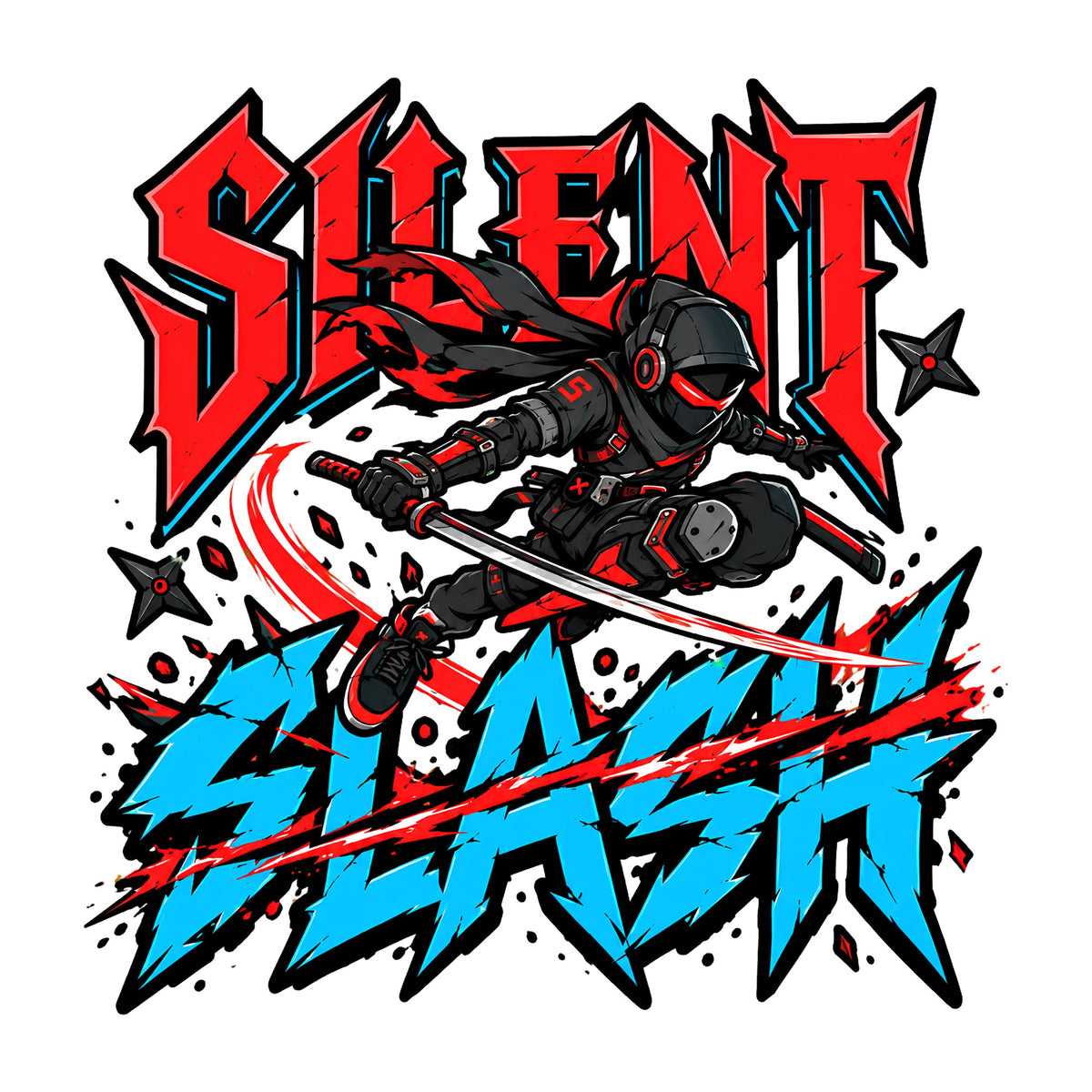 Silent Assassin Ninja Warrior Shirt - Urban Graffiti Style