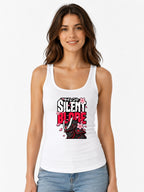 Silent Blade Samurai Helmet Graphic Tee - Japanese Warrior Art - White