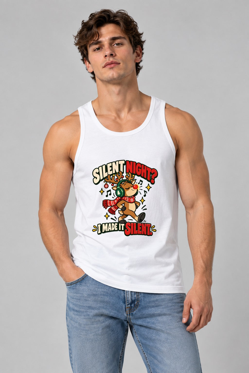 Silent Night Reindeer - White
