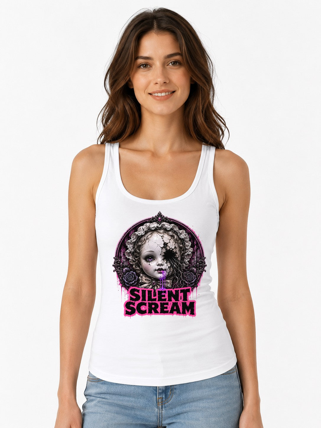 Silent Scream Doll - White