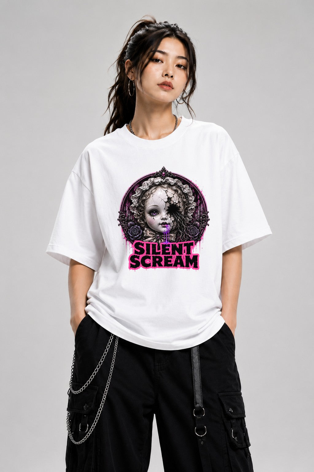 Silent Scream Doll - White