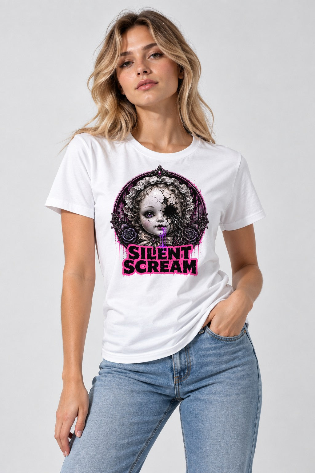 Silent Scream Doll - White