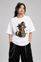 Skeletal Witch Cat - White