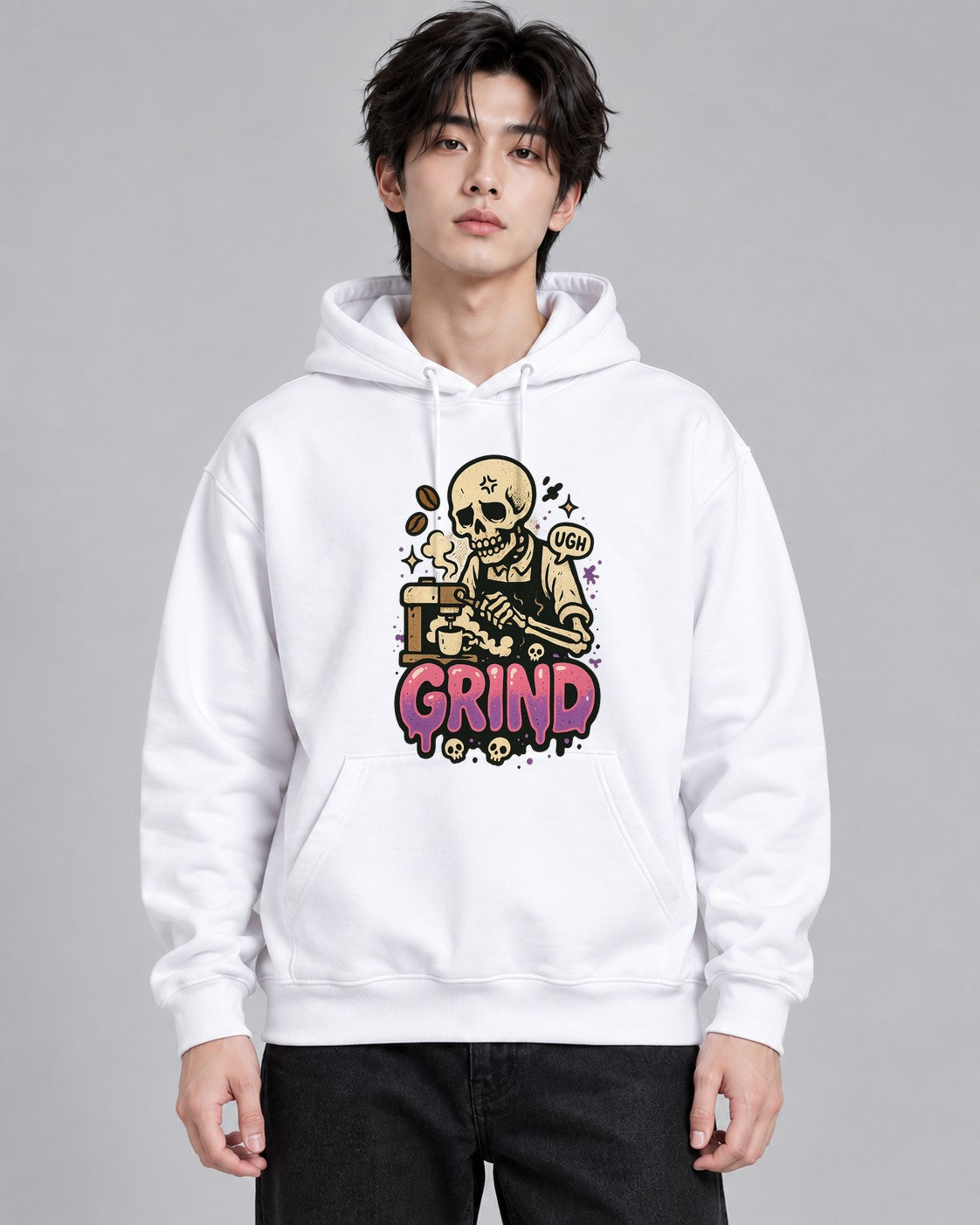 Skeleton Barista Grind - White