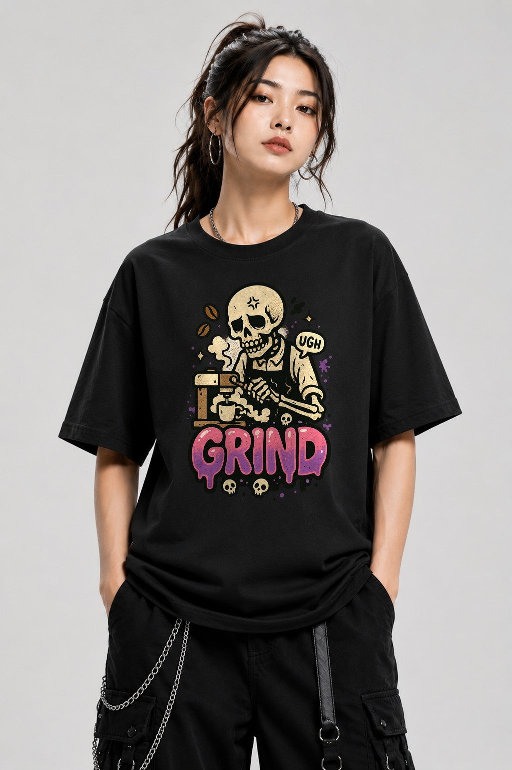 Skeleton Barista Grind - Black