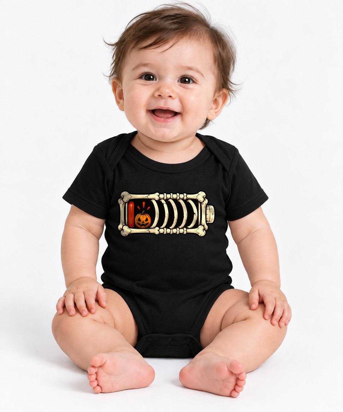 Skeleton Battery Pumpkin - Black