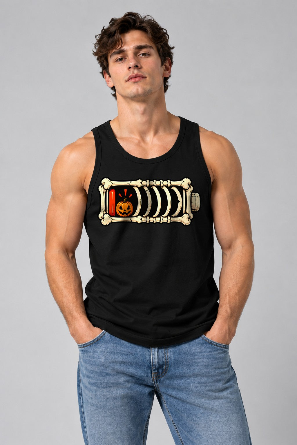 Skeleton Battery Pumpkin - Black
