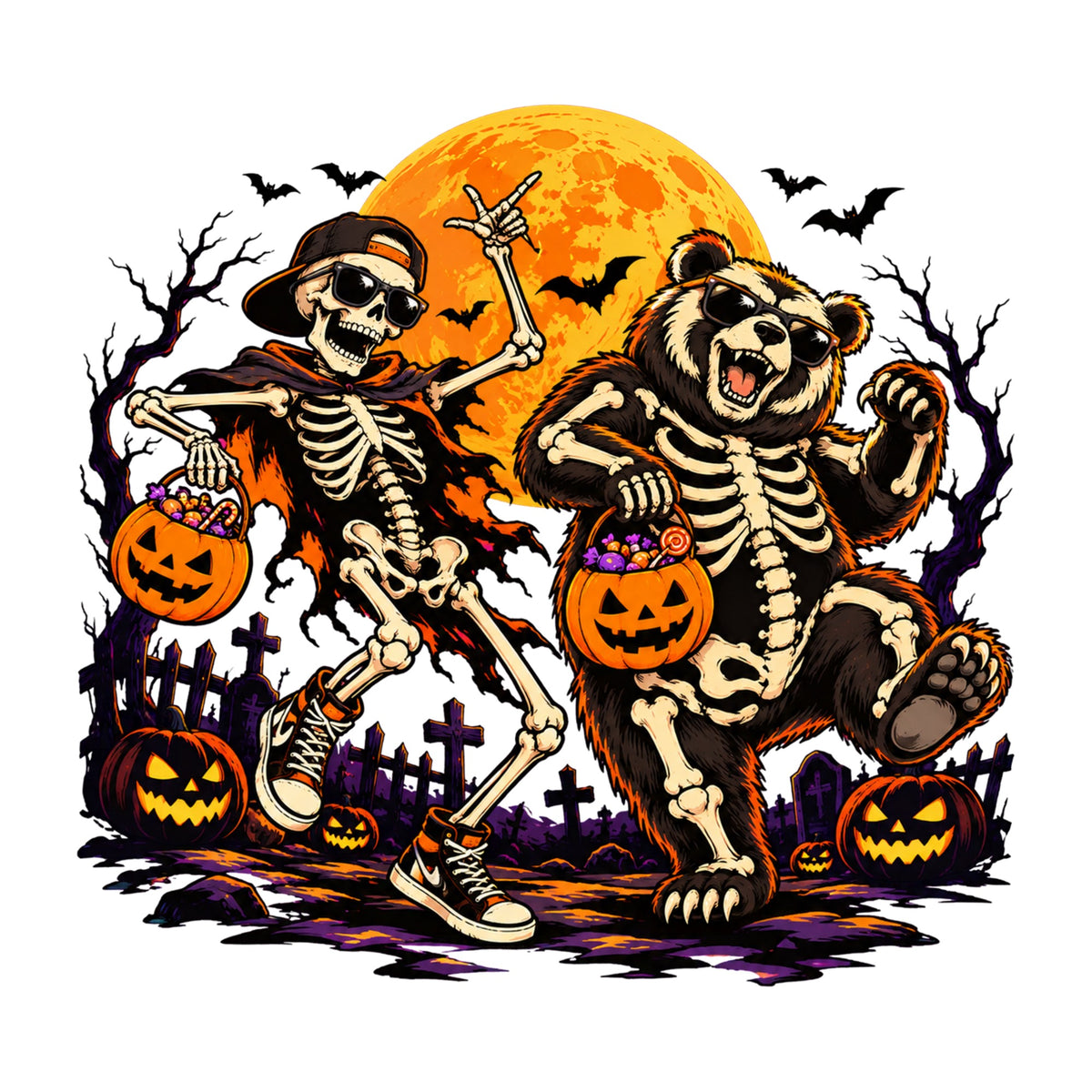 Skeleton Bear Trick Or Treat