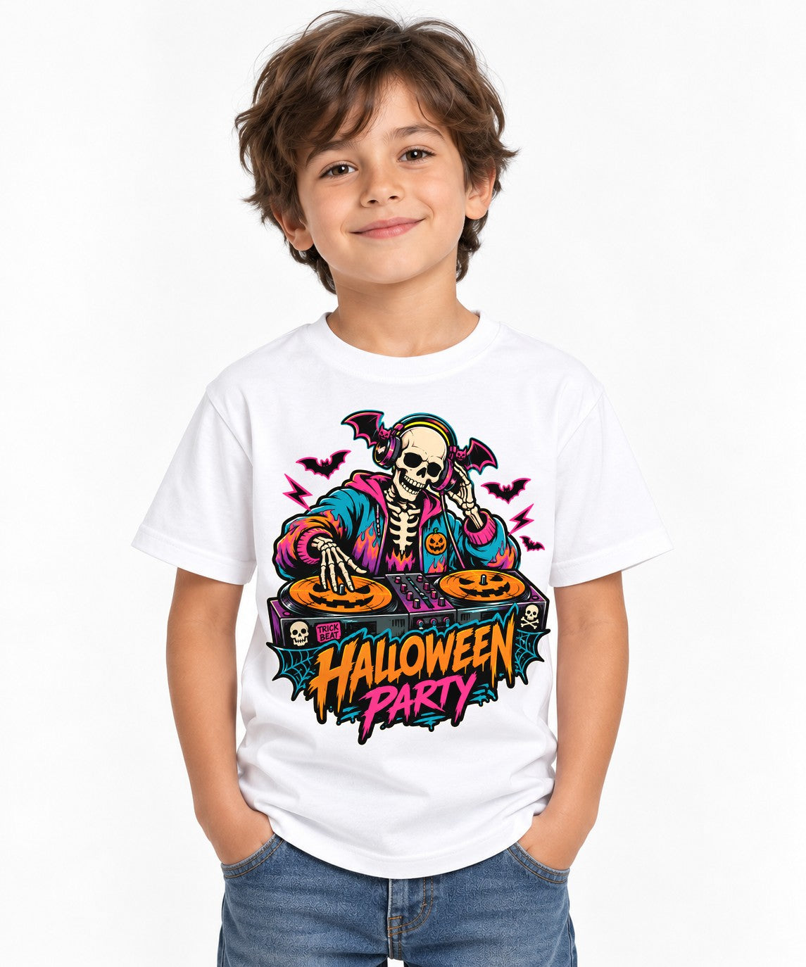 Skeleton DJ Party - White