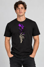 Skeleton Hand Black Rose - Black