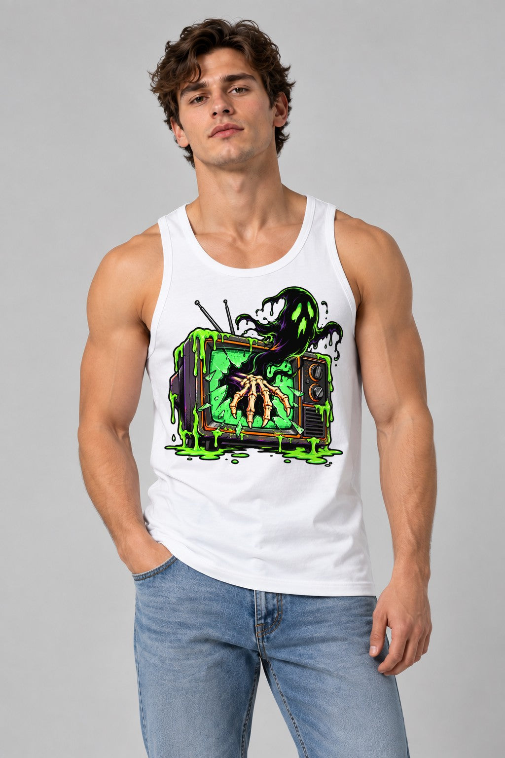 Skeleton Hand TV - White