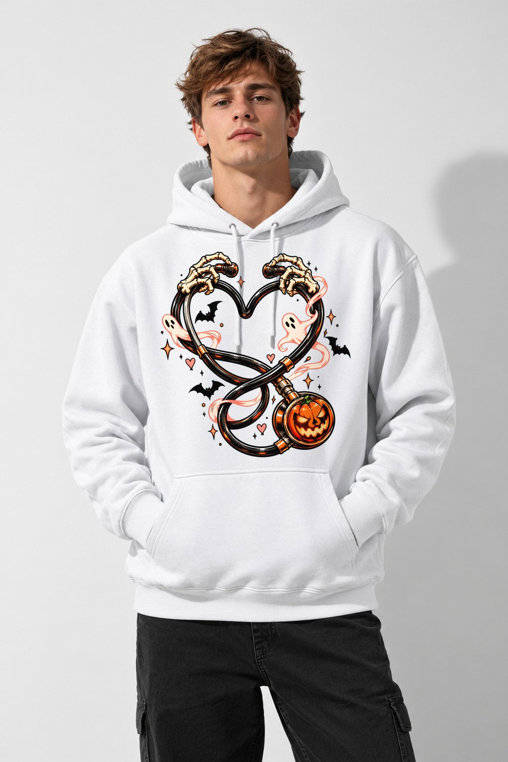 Skeleton Key Heart - White