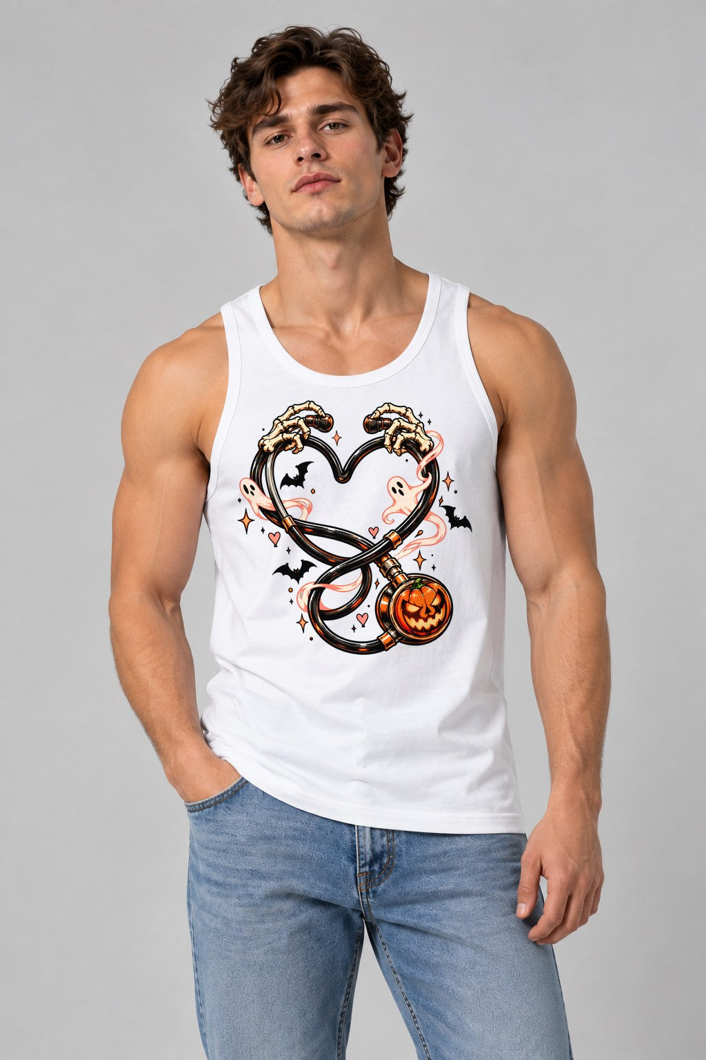 Skeleton Key Heart - White