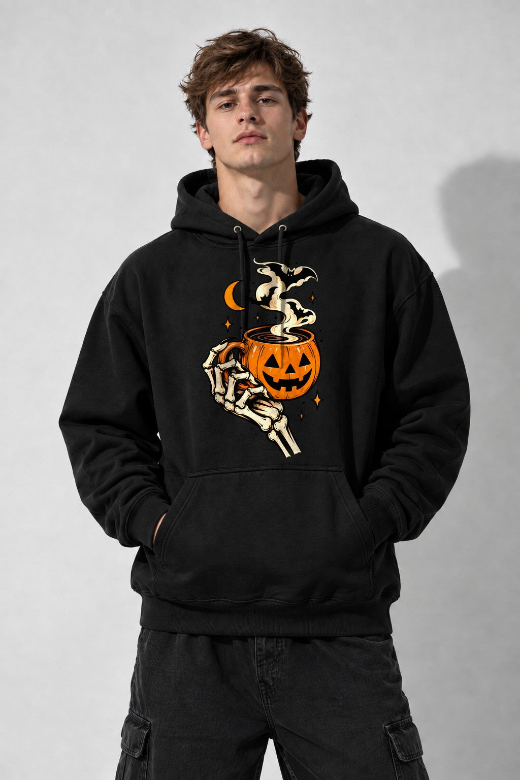 Skeleton Pumpkin Coffee - Black