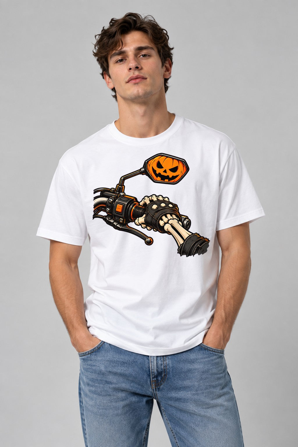 Skeleton Rider Halloween - White