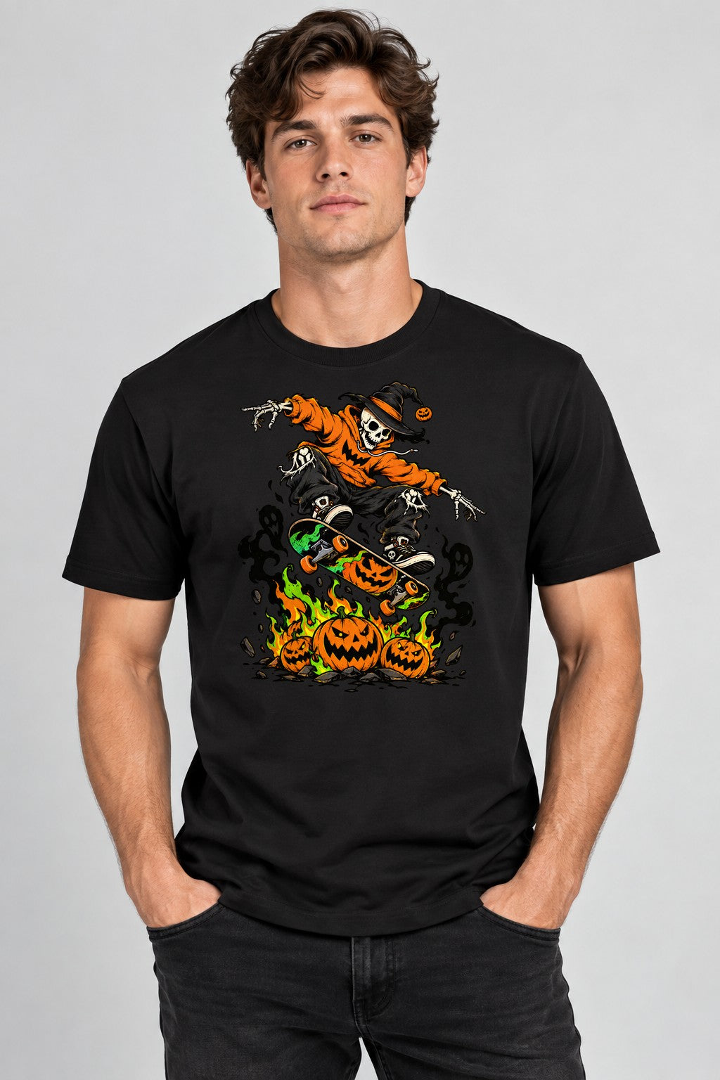 Skeleton Skater Pumpkin - Black