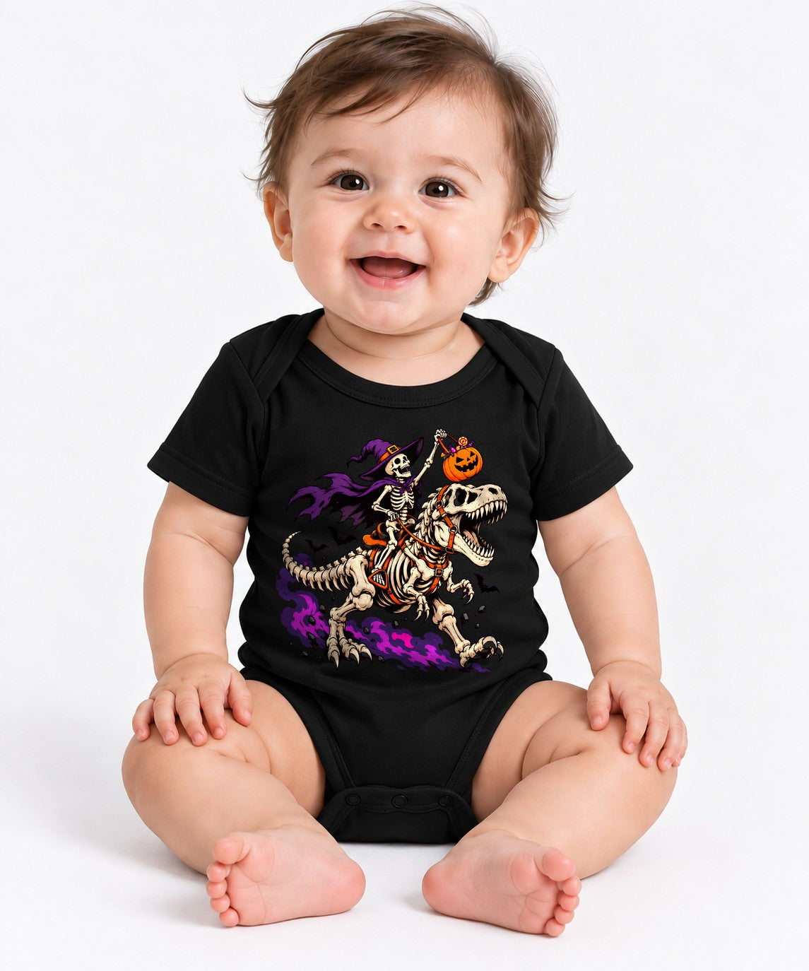 Skeleton Witch Dinosaur Rider - Black