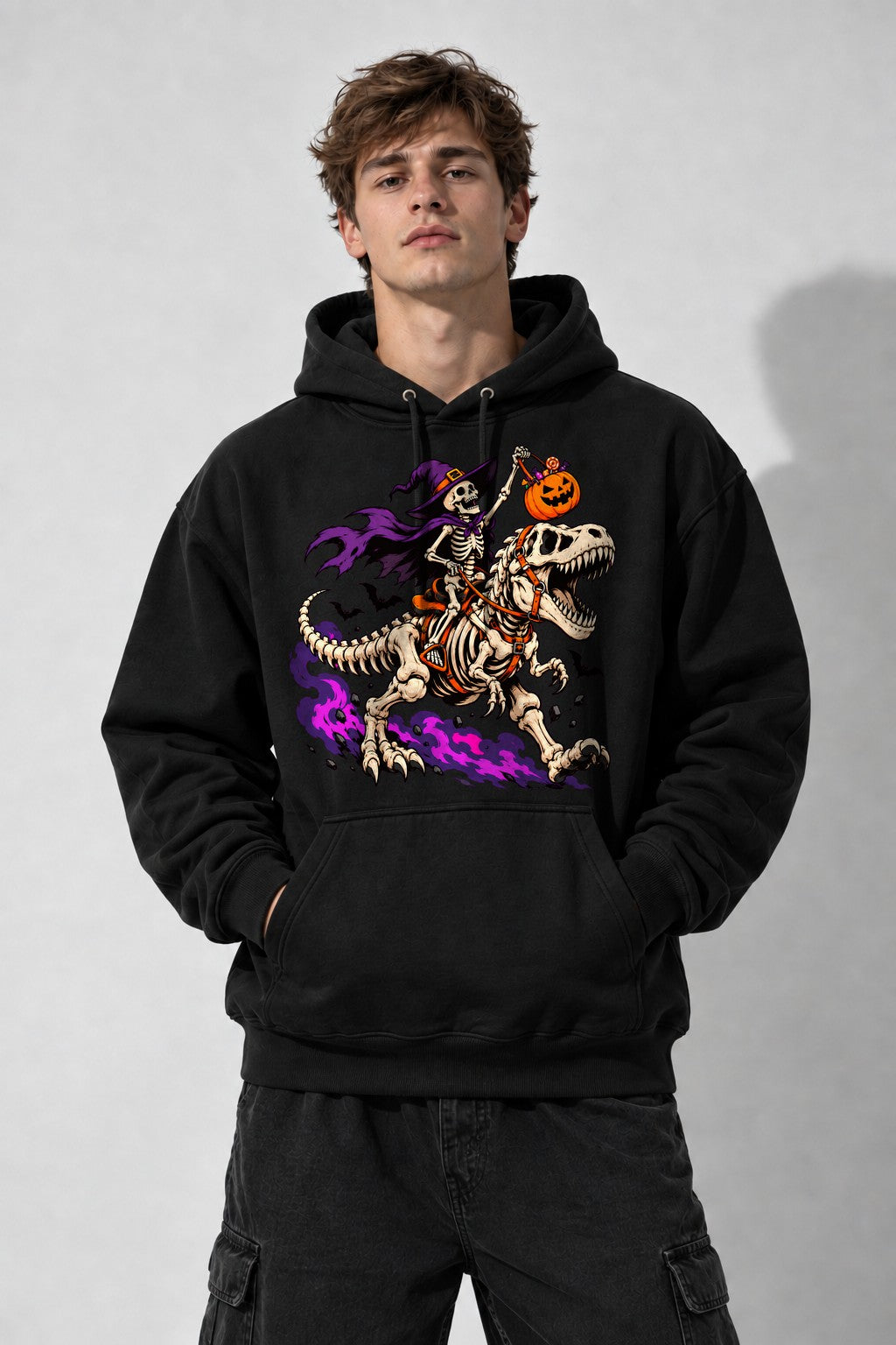 Skeleton Witch Dinosaur Rider - Black