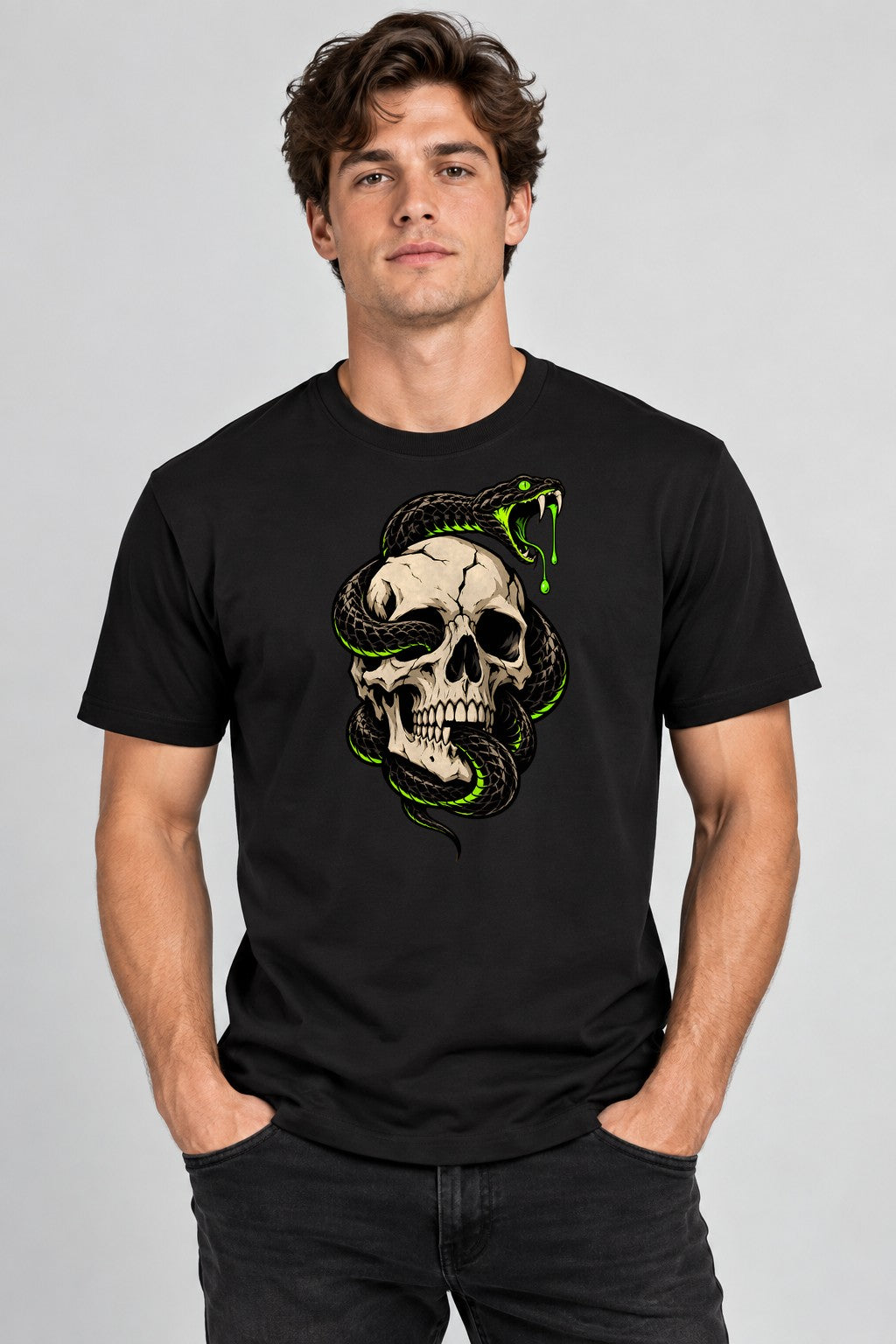 Skull and Serpent - Black