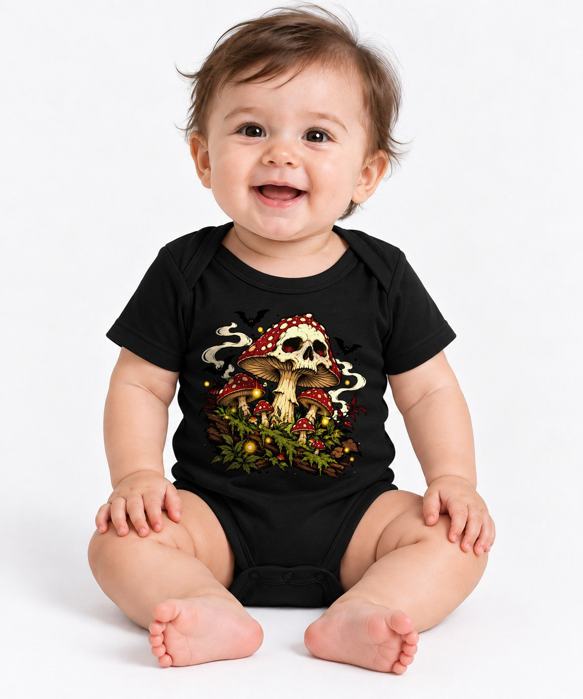 Skull Mushroom Halloween - Black