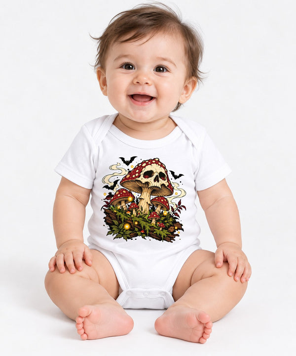 Skull Mushroom Halloween - White