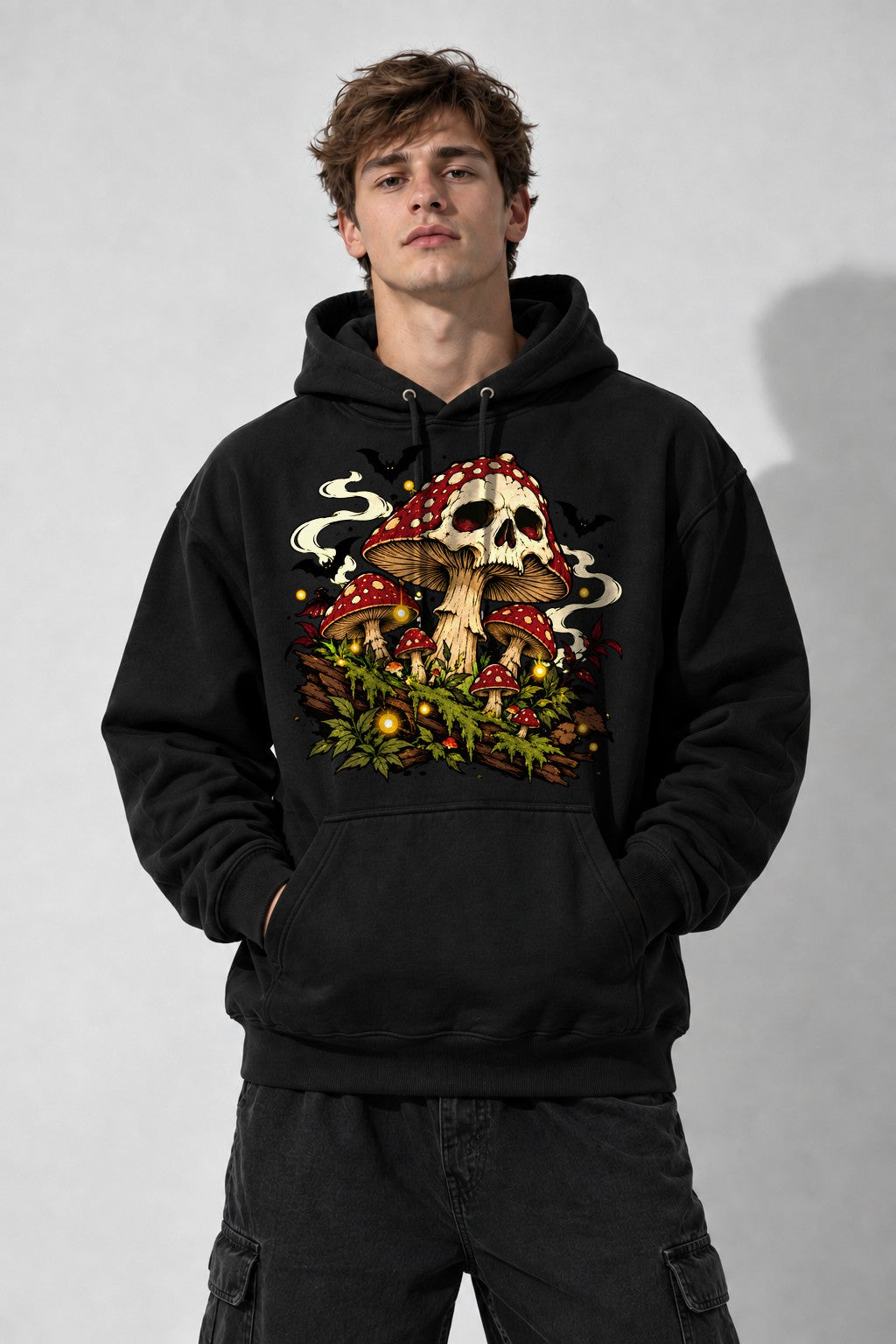 Skull Mushroom Halloween - Black