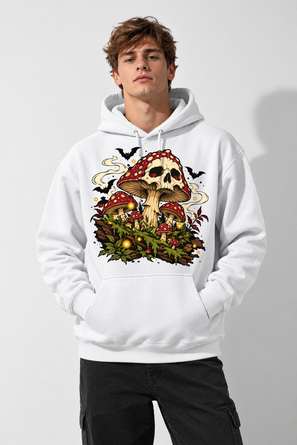 Skull Mushroom Halloween - White