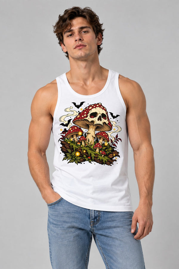 Skull Mushroom Halloween - White