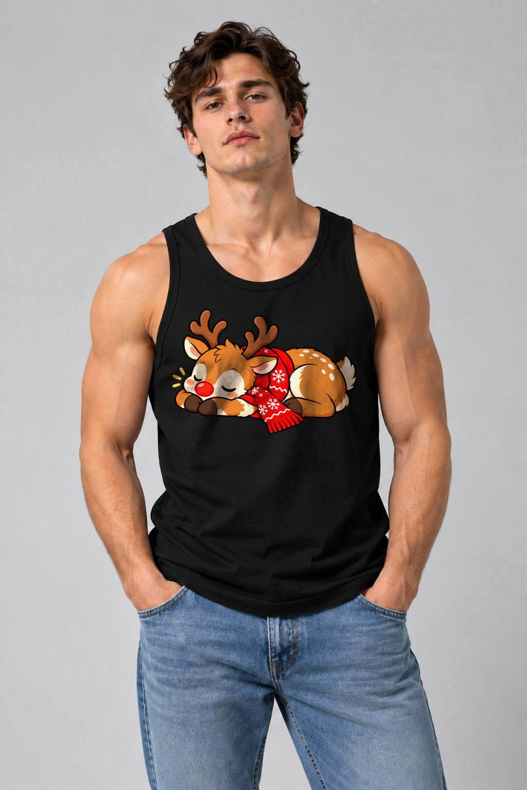 Sleepy Reindeer - Black