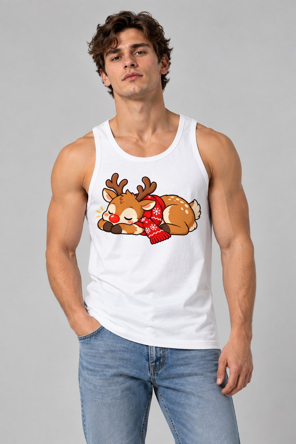 Sleepy Reindeer - White
