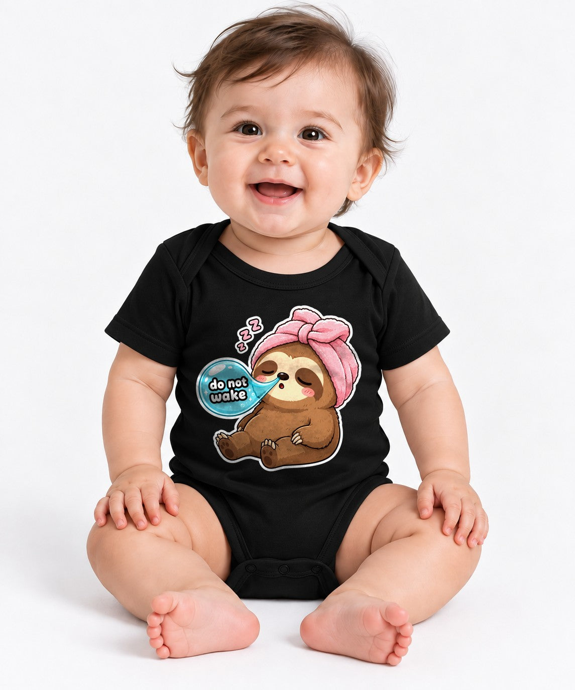 Sleepy Sloth Towel - Black