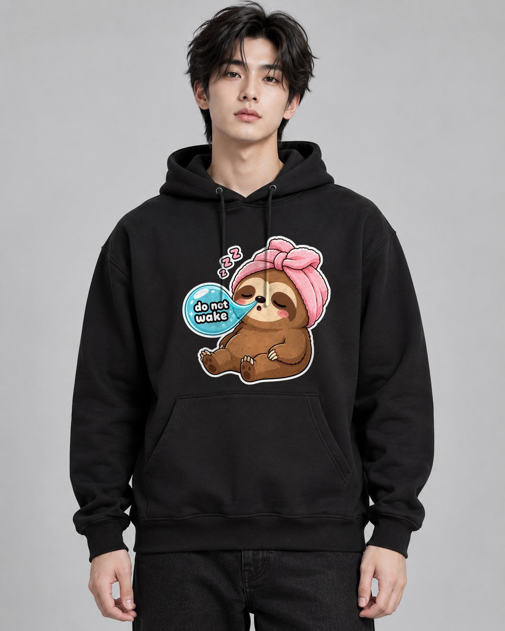 Sleepy Sloth Towel - Black