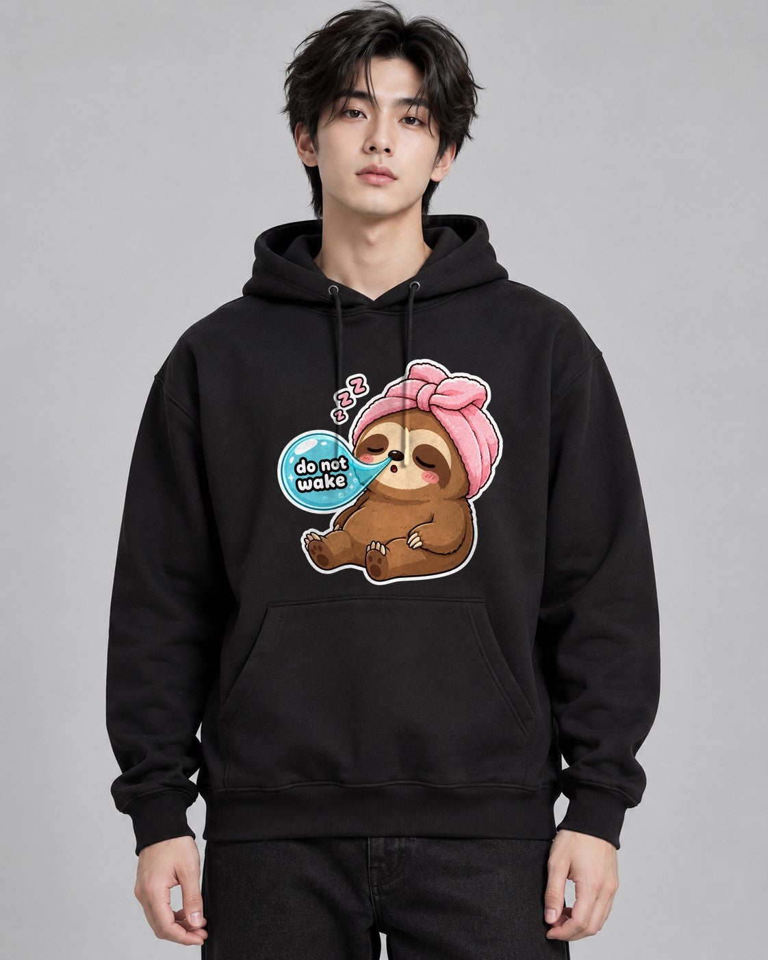 Sleepy Sloth Towel - Black