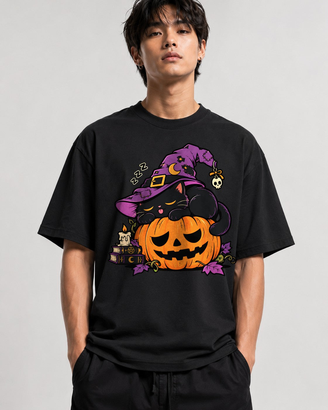 Sleepy Witch Cat - Black