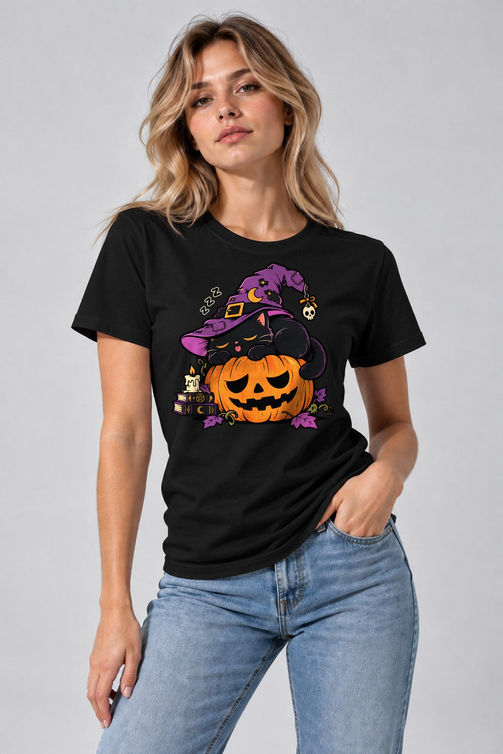 Sleepy Witch Cat - Black