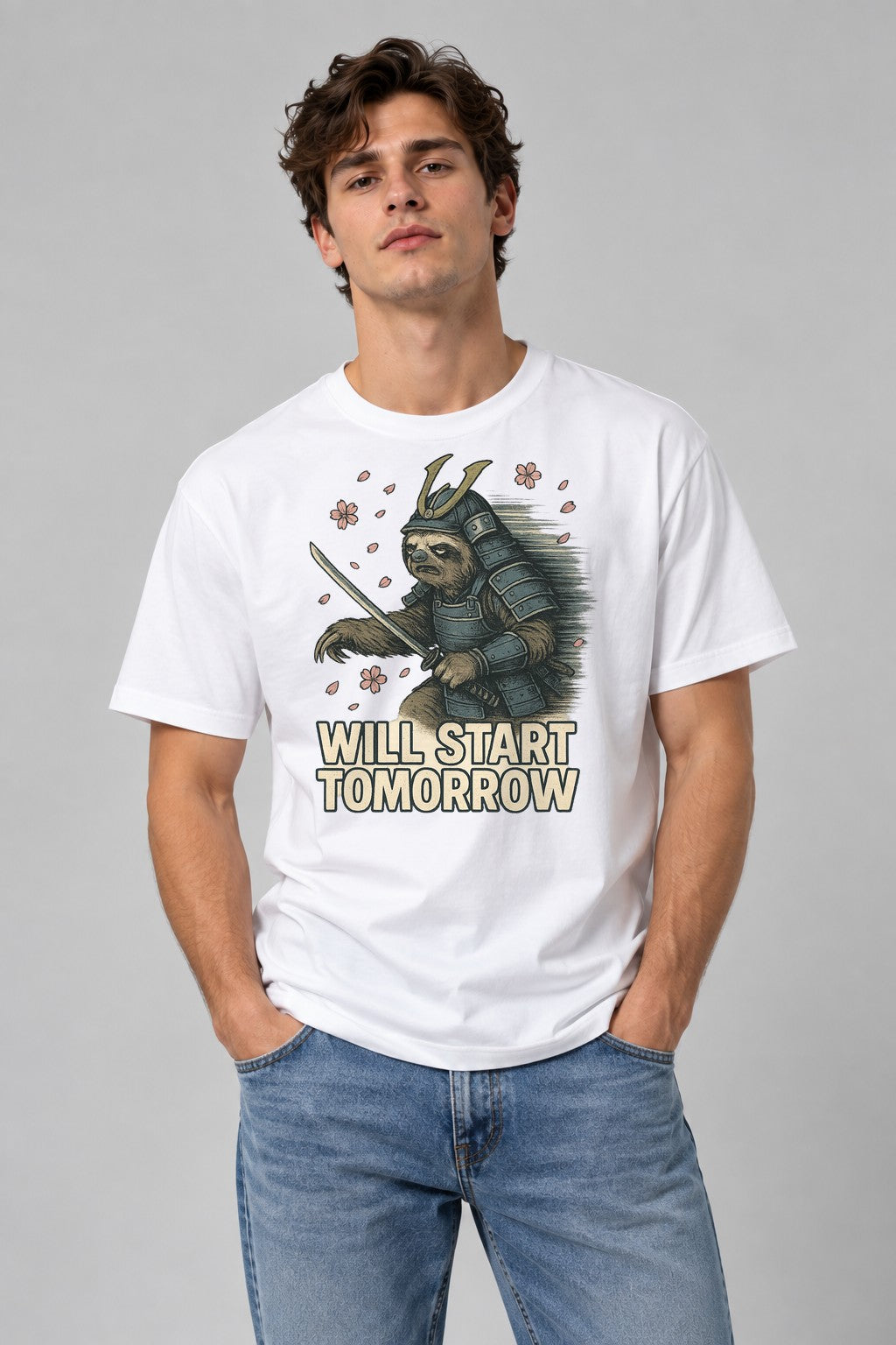 Sloth Samurai Warrior - White