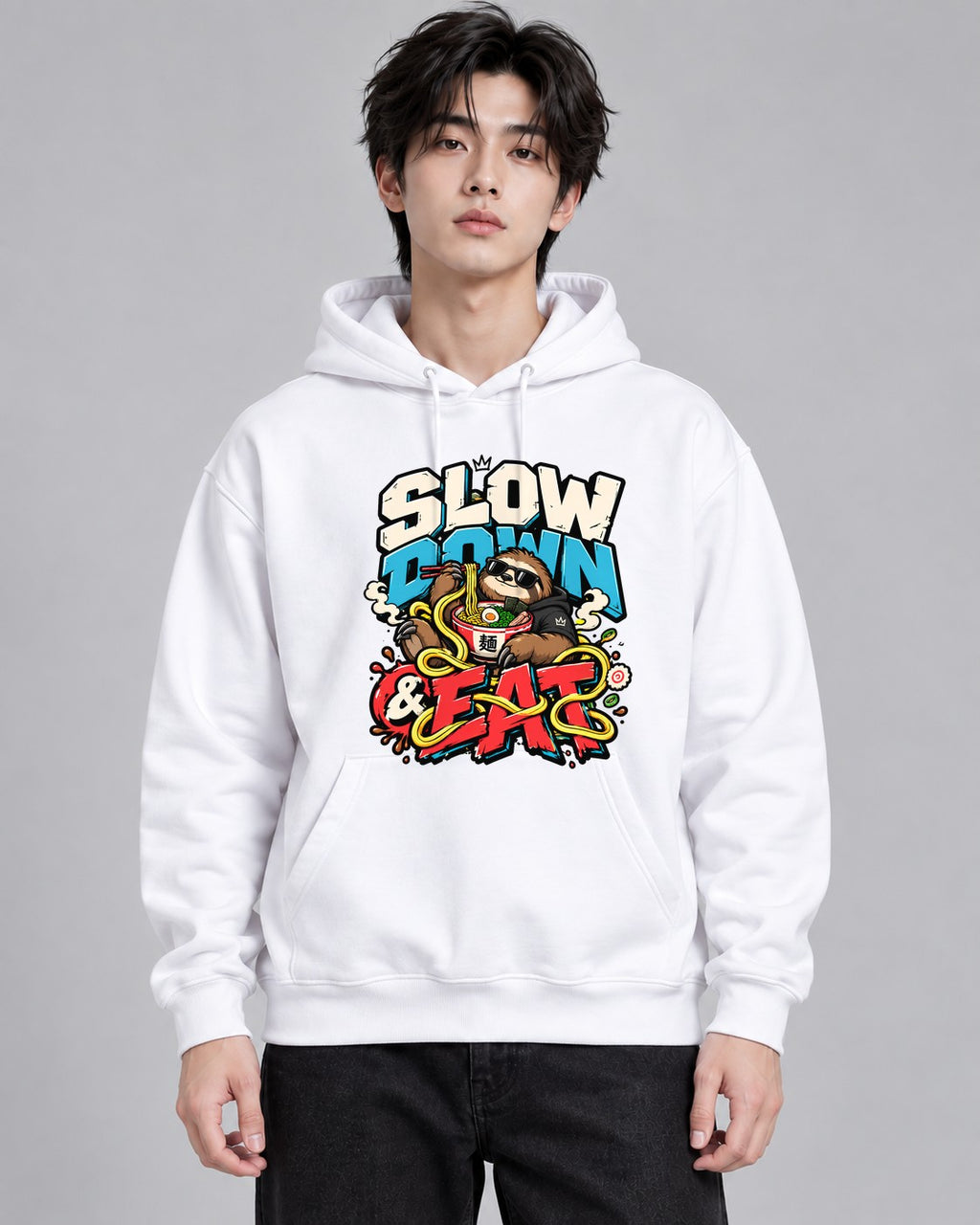 Slow Down and Eat - White