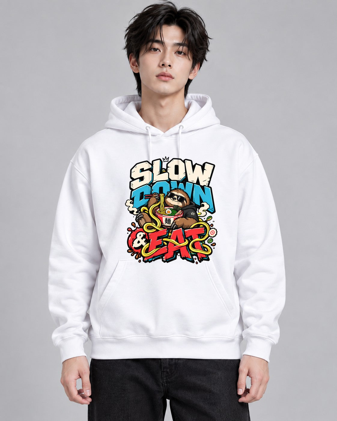 Slow Down and Eat - White